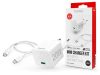 HAMA hálózati töltő adapter Type-C bemenettel + Type-C - Lightning kábel - 20W -HAMA Mini Charger Kit - fehér HAMA hálózati töltő adapter Type-C bemenettel + Type-C - Lightning kábel - 20W -HAMA Mini Charger Kit - fehér