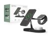 Tech-Protect Qi univerzális vezeték nélküli töltő állomás - 15W - Tech-Protect A12 3in1 Wireless Charger for Phone + Watch + Earphone - fekete Tech-Protect Qi univerzális vezeték nélküli töltő állomás - 15W - Tech-Protect A12 3in1 Wireless Charger for Phone + Watch + Earphone - fekete