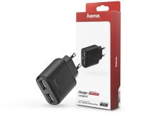   HAMA hálózati töltő adapter 2x USB bemenettel - 12W - HAMA Ultra Fast Charger - fekete