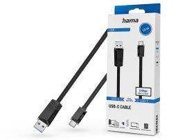 HAMA USB-A - Type-C adat- és töltőkábel 1,5 m-es vezetékkel - HAMA USB-A - USB-CCable - fekete