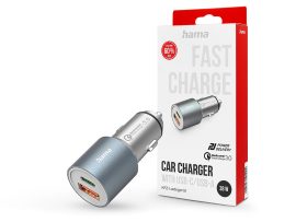 HAMA szivargyújtó töltő adapter USB + Type-C bemenettel - 38W - HAMA Charger Kitwith USB-C/USB-A PD3.0 + QC3.0 - szürke