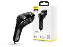   Baseus Bluetooth FM-transmitter / szivargyújtó töltő - 2xUSB + MP3 + AUX + FlashDisk - Baseus F40 - fekete