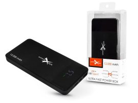 Extreme hordozható külső akkumulátor / power bank - 12.000 mAh - Extreme        EPB-12PD - USB + Type-C + microUSB + PD + QC3.0 - fekete