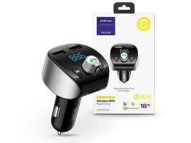 Joyroom Bluetooth FM-transmitter / szivargyújtó töltő - 2xUSB + MP3 +           TF-kártyaolvasó + PD/QC3.0 - Joyroom JR-CL02 - fekete