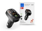   Rock Bluetooth FM-transmitter / szivargyújtó töltő - 2xUSB + MP3 + TF-kártyaolvasó + Type-C + PD/QC3.0 - Rock B301 - fekete