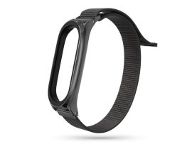 Xiaomi Mi Smart Band 5/Mi Smart Band 6 aktivitásmérőhöz nylon textil szíj - fekete