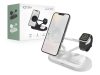 Tech-Protect Qi univerzális vezeték nélküli töltő állomás - 15W - Tech-Protect  A13 3in1 Wireless Charger for Phone + Watch + Earphone - fehér