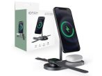   Tech-Protect Qi univerzális vezeték nélküli töltő állomás - 18W - Tech-Protect  A22 3in1 Wireless Charger for Phone + Watch + Earphone - szürke