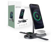   Tech-Protect Qi univerzális vezeték nélküli töltő állomás - 18W - Tech-Protect  A22 3in1 Wireless Charger for Phone + Watch + Earphone - szürke