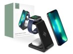   Tech-Protect Qi univerzális vezeték nélküli töltő állomás - Tech-Protect A8 3in1Wireless Charger for Phone + Watch + Earphone - fekete