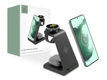   Tech-Protect Qi univerzális vezeték nélküli töltő állomás - Tech-Protect A7     3in1Wireless Charger for Phone + Samsung Galaxy Watch + Earphone - fekete