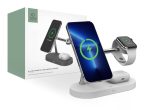   Tech-Protect Qi univerzális vezeték nélküli töltő állomás - 10W - Tech-Protect  A14 3in1 Wireless Charger for Phone + Watch + Earphone - fehér