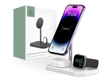   Tech-Protect Qi univerzális vezeték nélküli töltő állomás - 15W - Tech-Protect  A22 3in1 Wireless Charger for Phone + Watch + Earphone - fehér