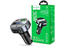   HOCO Bluetooth FM-transmitter / szivargyújtó töltő - 2xUSB + MP3/FLAC + PD30W + QC 3.0 - HOCO E70 - fekete