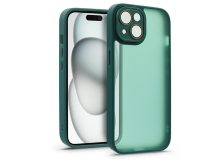  Apple iPhone 15 hátlap kameravédő peremmel, lencsevédő üveggel - Variete -      sötétzöld