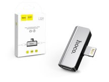   HOCO lightning + lightning adapter egyidőben történő töltéshez és zenehallgatáshoz - 5V/2A - HOCO LS24 - ezüst