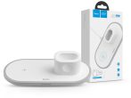   HOCO Qi univerzális vezeték nélküli töltő állomás - 10W - HOCO CW21 Wireless    Fast Charger 3in1 - Qi eszköz/Apple iWatch/TWS Airpods - fehér