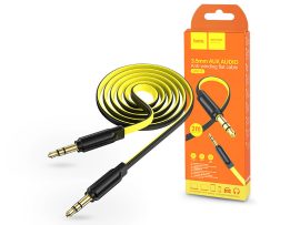 HOCO 3,5 - 3,5 mm jack audio kábel 2 m-es lapos vezetékkel - HOCO UPA16 Aux Audio Cable - fekete/sárga