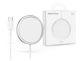 HOCO Qi univerzális vezeték nélküli töltő állomás - 15W - HOCO CW30 Pro MagneticWireless Fast Charger - ezüst