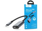   HOCO Type-C - HDMI konverter 15 cm-es vezetékkel - HOCO HB21 Type-C to HDMI     Converter 4K HD - fekete