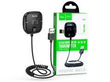   HOCO Bluetooth FM-transmitter / autós kihangosító - USB + MP3 + AUX + kártyaolvasó- Hoco E65 Wireless FM-Transmitter - fekete