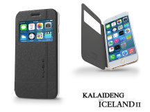   Apple iPhone 6 Plus oldalra nyíló tok - Kalaideng Iceland 2 Series View Cover   Flip - fekete