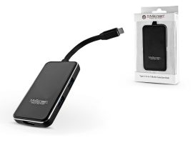 USB Type-C - 2xUSB 3.0 + Type-C + PD + kártyaolvasó elosztó/adapter - MyScreen Protector 6 in 1 Mult-Funktion Hub - fekete