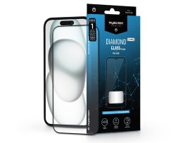 Apple iPhone 15/15 Pro edzett üveg képernyővédő fólia - MyScreen Protector      Diamond Glass Lite Edge2.5D Full Glue - fekete