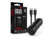 Maxlife szivargyújtós töltő adapter USB + Type-C bemenettel + Type-C - Type-C   kábel - 20W - Maxlife MXCC-04-20WAC PD3.0 + QC3.0 Car Charger - fekete