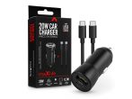   Maxlife szivargyújtós töltő adapter USB + Type-C bemenettel + Type-C - Type-C   kábel - 20W - Maxlife MXCC-04-20WAC PD3.0 + QC3.0 Car Charger - fekete