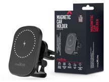   Maxlife szellőzőrácsba illeszthető vezeték nélküli autós tartó/gyorstöltő       MagSafe funkcióval - 15W - Maxlife MXCH-16 Magnetic Car Holder - fekete