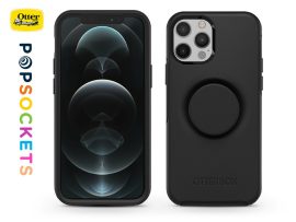 Apple iPhone 12/12 Pro védőtok - OtterBox Symmetry Popsockets - fekete