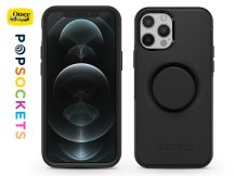   Apple iPhone 12 Pro Max védőtok - OtterBox Symmetry Popsockets - fekete