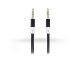 3,5 - 3,5 mm jack audio kábel 1 m-es lapos vezetékkel - fekete