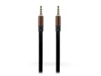   3,5 - 3,5 mm jack AUX audio kábel 1 m-es lapos vezetékkel - fekete/barna