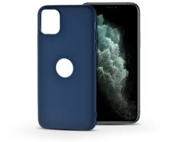 Apple iPhone 11 Pro Max szilikon hátlap - Soft Logo - kék