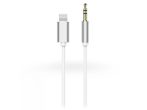   Lightning - 3,5 mm jack audio kábel 1 m-es vezetékkel - fehér/ezüst