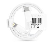   USB Type-C - Lightning adat- és töltőkábel 1 m-es vezetékkel - C973 PD 18W Type-C Cable for Lightning - 2A - fehér - ECO csomagolás