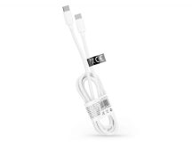   USB Type-C - Type-C adat- és töltőkábel 1 m-es vezetékkel - C293 PD 60W Cable for Type-C - 3A - fehér - ECO csomagolás