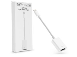 Utángyártott OTG adapter Lightning - USB-A csatlakozóval - fehér