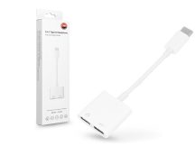   USB Type-C - 2x USB Type-C adapter egyidőben történő töltéshez és zenehallgatáshoz - fehér