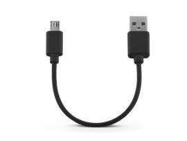 USB - micro USB töltőkábel 15 cm-es vezetékkel - fekete (ECO csomagolás)