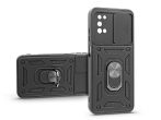   Samsung A025F Galaxy A02s/A037G Galaxy A03s ütésálló hátlap gyűrűvel és         kameravédővel - Slide Armor - fekete
