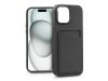 Apple iPhone 15 szilikon hátlap kártyatartóval - Card Case - fekete Apple iPhone 15 szilikon hátlap kártyatartóval - Card Case - fekete