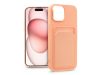 Apple iPhone 15 Plus szilikon hátlap kártyatartóval - Card Case - rózsaszín Apple iPhone 15 Plus szilikon hátlap kártyatartóval - Card Case - rózsaszín