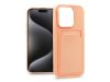 Apple iPhone 15 Pro szilikon hátlap kártyatartóval - Card Case - rózsaszín Apple iPhone 15 Pro szilikon hátlap kártyatartóval - Card Case - rózsaszín