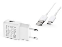   Samsung gyári USB hálózati töltő adapter + USB Type-C adatkábel - 10W -         EP-TA200EWE + EP-DN930 Type-C - fehér (ECO csomaglás)