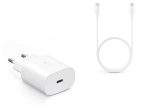   Samsung gyári Type-C hálózati töltő adapter + Type-C adat- és töltőkábel - 15W -EP-TA800EWE PD3.0 + EP-DA905BWE - fehér (ECO csomaglás)