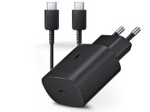   Samsung gyári hálózati töltő adapter Type-C bemenettel + Type-C - Type-C kábel -15W - EP-TA800EBE PD3.0 + EP-DG977BBE - fekete (ECO csomagolás)