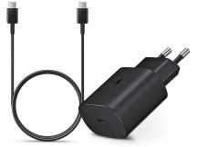   Samsung gyári hálózati töltő adapter Type-C bemenettel + 1 m-es Type-C - Type-C kábel - 25W - EP-TA800EBE + EP-DA705BBE - fekete (ECO csomagolás)